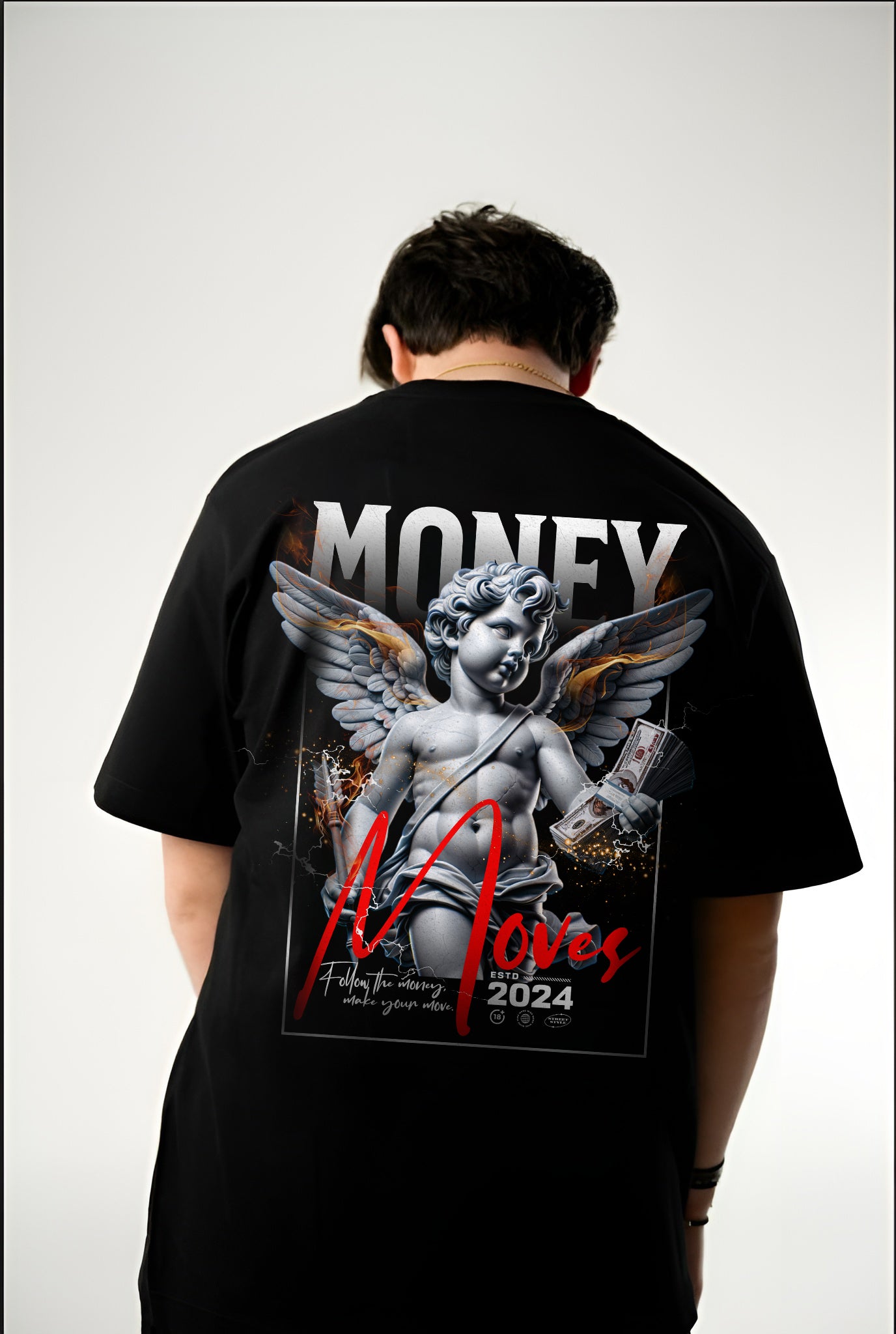 Money Moves Angel Tee – Premium Streetwear Edition